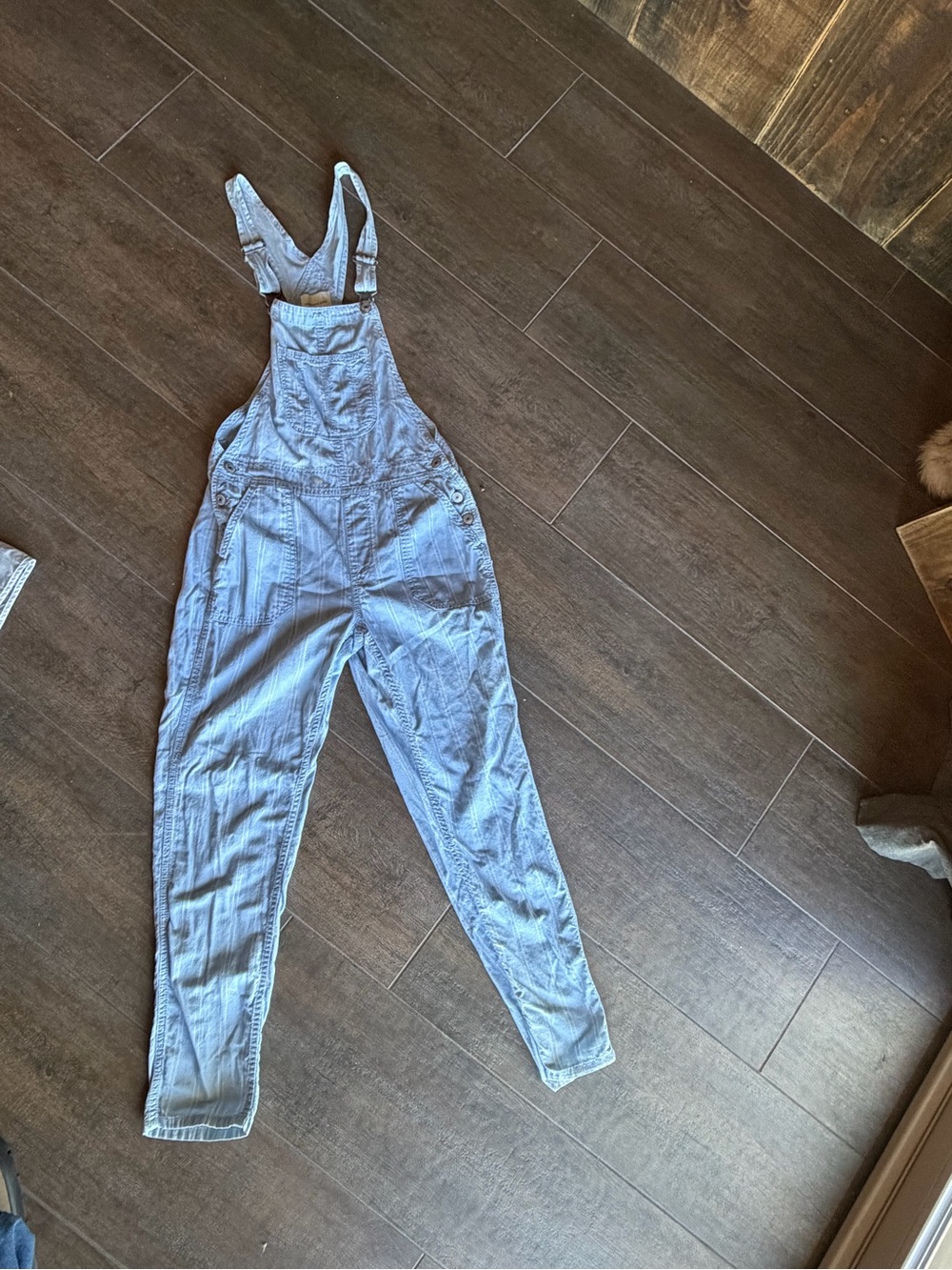 American eagle Light Blue Women's pinstripe Overalls - light material
